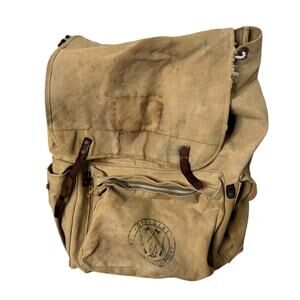 Vintage Boy Scouts BSA Canvas Backpack Rucksack Official Camping Equipment Large